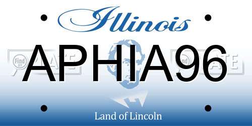 APHIA96 Illinois License Plate
