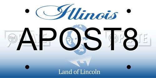 APOST8 Illinois License Plate