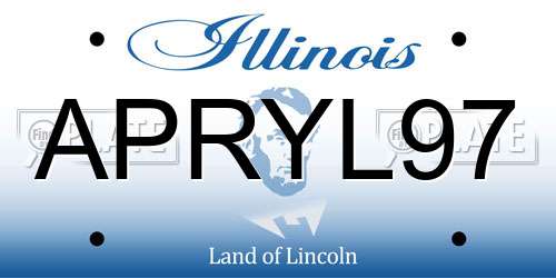 APRYL97 Illinois License Plate