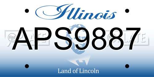 APS9887 Illinois License Plate