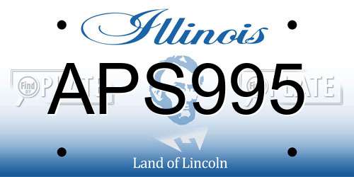 APS995 Illinois License Plate