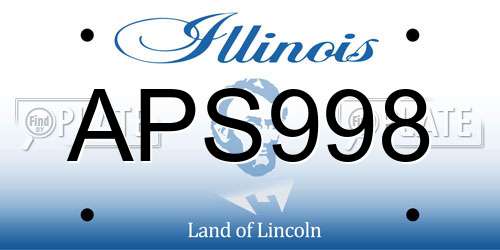 APS998 Illinois License Plate
