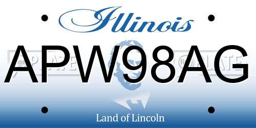 APW98AG Illinois License Plate