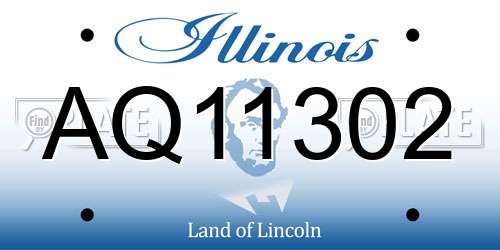 AQ11302 Illinois License Plate