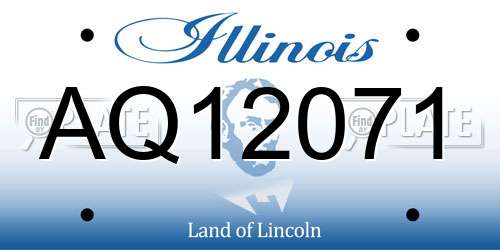 AQ12071 Illinois License Plate