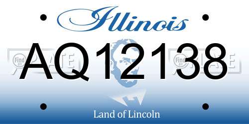 AQ12138 Illinois License Plate