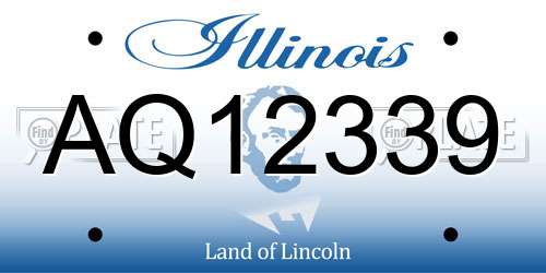 AQ12339 Illinois License Plate