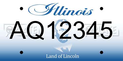 AQ12345 Illinois License Plate