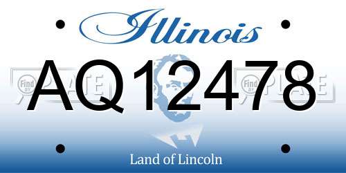 AQ12478 Illinois License Plate