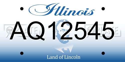 AQ12545 Illinois License Plate