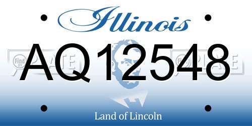 AQ12548 Illinois License Plate