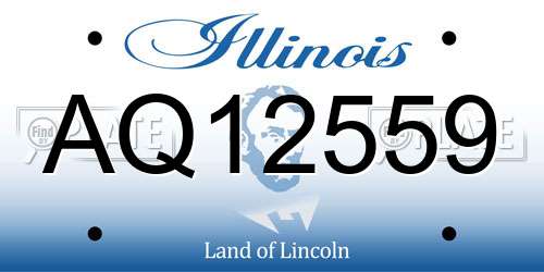 AQ12559 Illinois License Plate