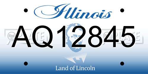 AQ12845 Illinois License Plate
