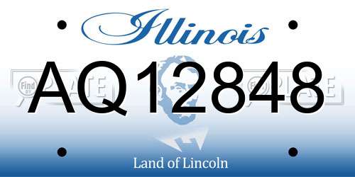 AQ12848 Illinois License Plate