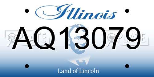 AQ13079 Illinois License Plate