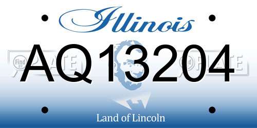 AQ13204 Illinois License Plate