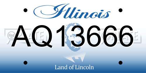 AQ13666 Illinois License Plate