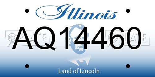 AQ14460 Illinois License Plate