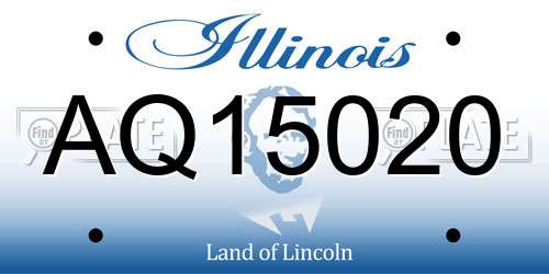 AQ15020 Illinois License Plate