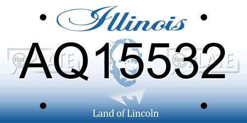 AQ15532 Illinois License Plate