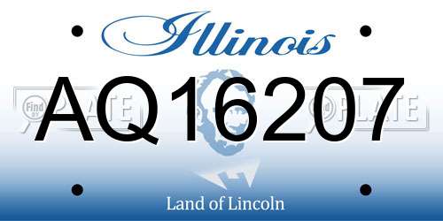 AQ16207 Illinois License Plate