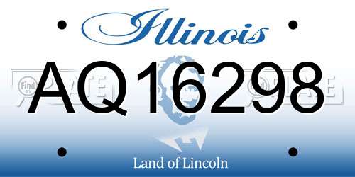 AQ16298 Illinois License Plate