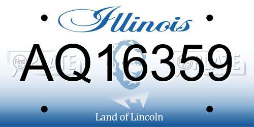AQ16359 Illinois License Plate