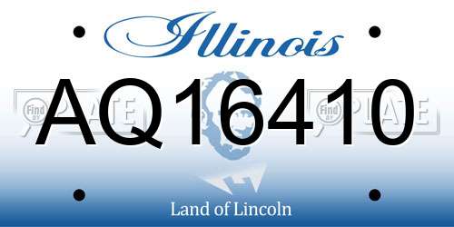 AQ16410 Illinois License Plate