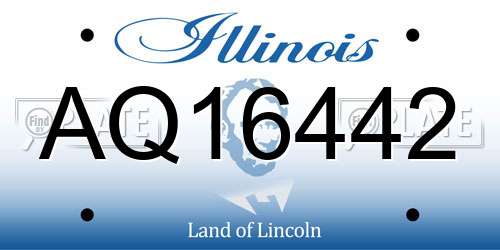 AQ16442 Illinois License Plate
