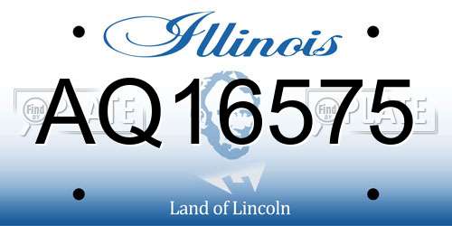 AQ16575 Illinois License Plate