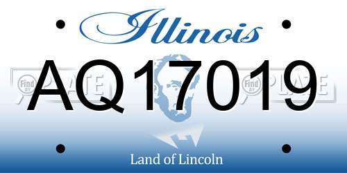 AQ17019 Illinois License Plate