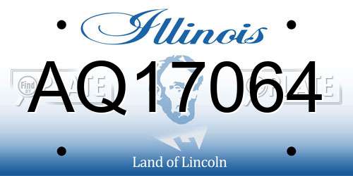 AQ17064 Illinois License Plate