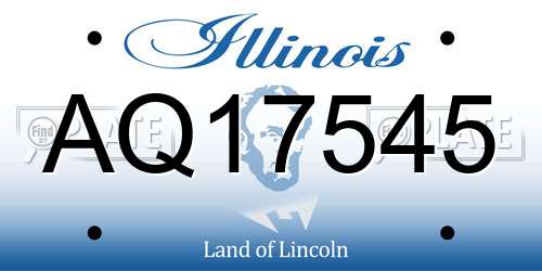 AQ17545 Illinois License Plate