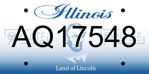 AQ17548 Illinois License Plate