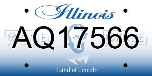 AQ17566 Illinois License Plate