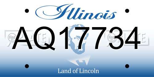 AQ17734 Illinois License Plate