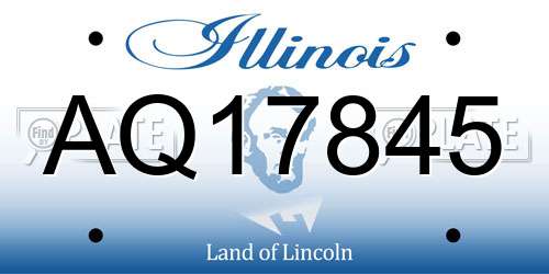 AQ17845 Illinois License Plate