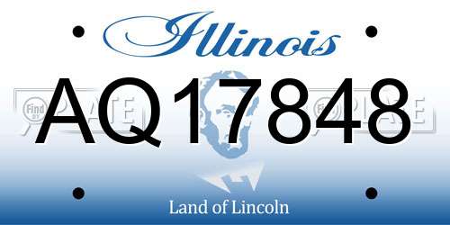AQ17848 Illinois License Plate