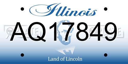 AQ17849 Illinois License Plate