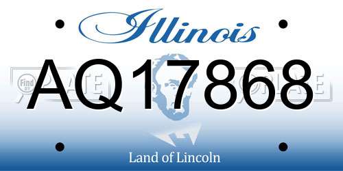 AQ17868 Illinois License Plate