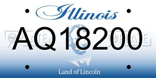 AQ18200 Illinois License Plate