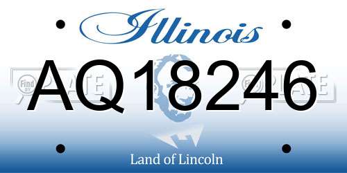 AQ18246 Illinois License Plate