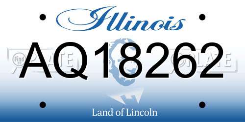 AQ18262 Illinois License Plate