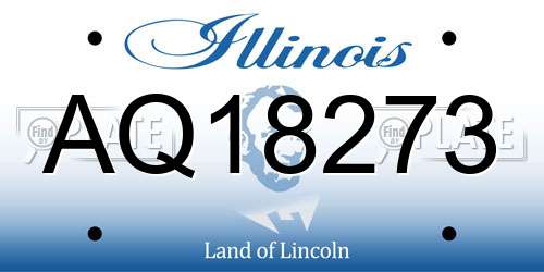 AQ18273 Illinois License Plate