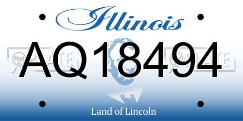 AQ18494 Illinois License Plate