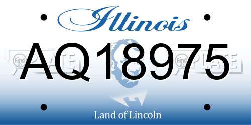 AQ18975 Illinois License Plate