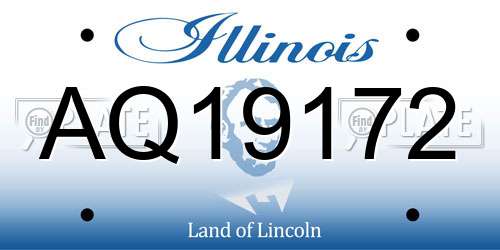 AQ19172 Illinois License Plate