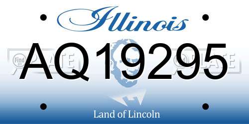 AQ19295 Illinois License Plate