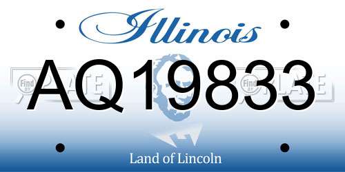 AQ19833 Illinois License Plate