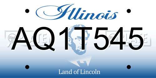 AQ1T545 Illinois License Plate